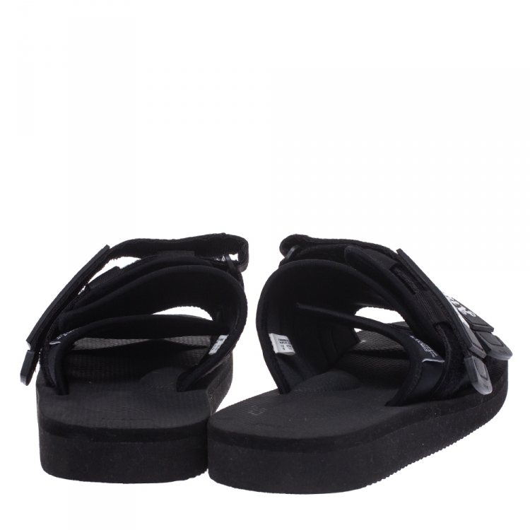 Pre Owned Palm Angels x Suicoke Black Fabric And Nylon Slide Sandals Size 42