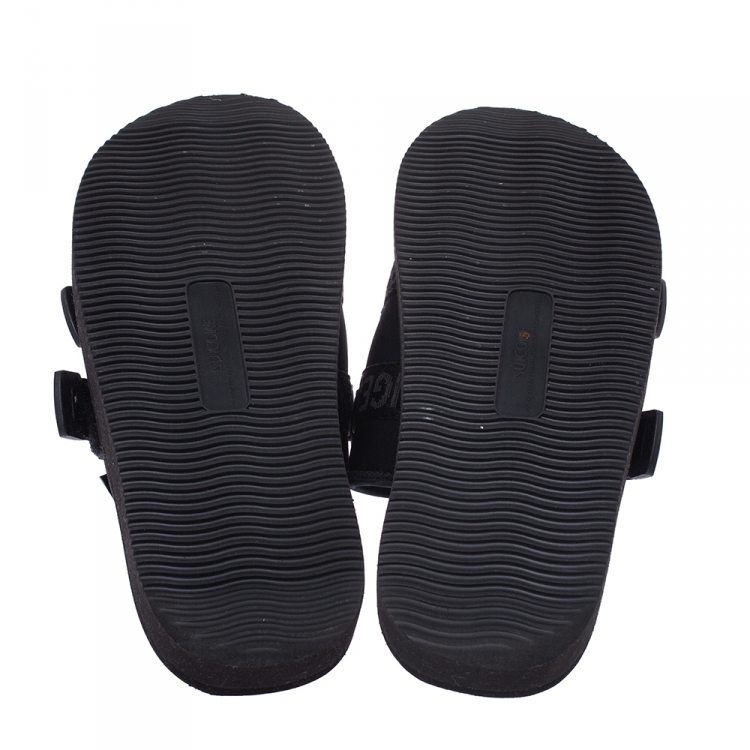 Pre Owned Palm Angels x Suicoke Black Fabric And Nylon Slide Sandals Size 42