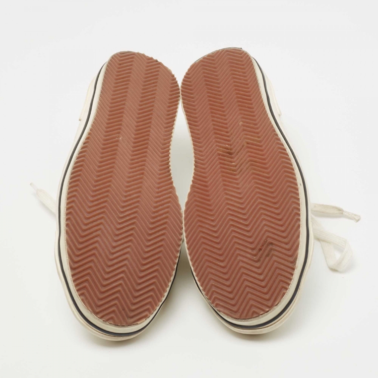 Pre Owned Palm Angels White Leather Lace Up Sneakers Size 42