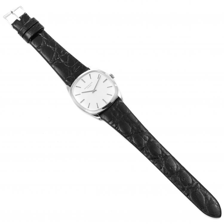 Pre Owned Patek Philippe Silver 18k White Gold Vintage 3544 Men's Wristwatch 32 MM