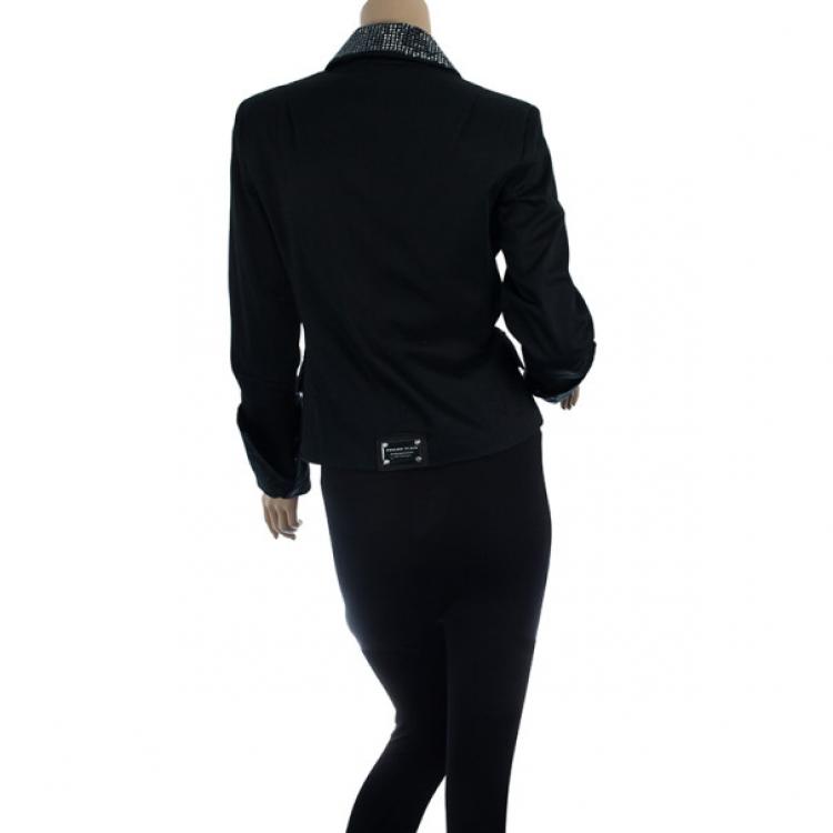 Pre Owned Philipp Plein Crystal Collar Jacket S