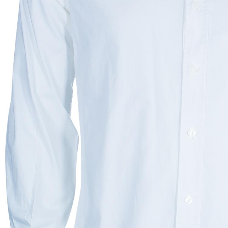 Pre Owned Philipp Plein Men's White Embellished Shirt L