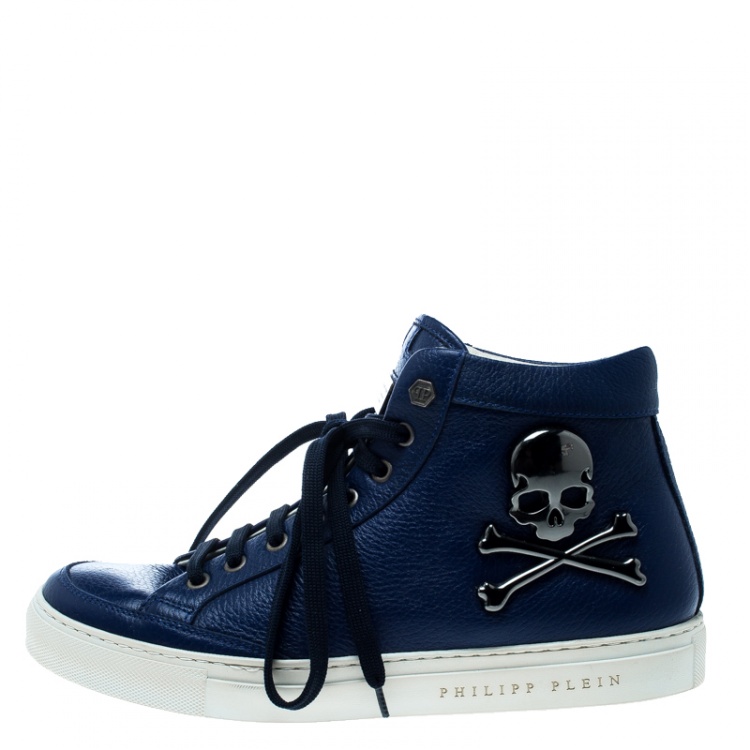 Philipp Plein Blue Skull Top Sneakers Size 40 Plein | TLC