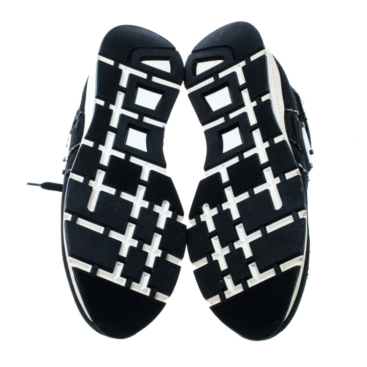 Pre Owned Philipp Plein Black Denim Sneakers Size 39