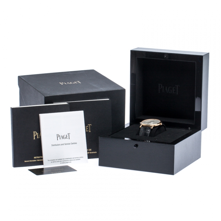 Pre Owned Piaget Silver 18K Rose Gold Altiplano Men's Wristwatch 43MM