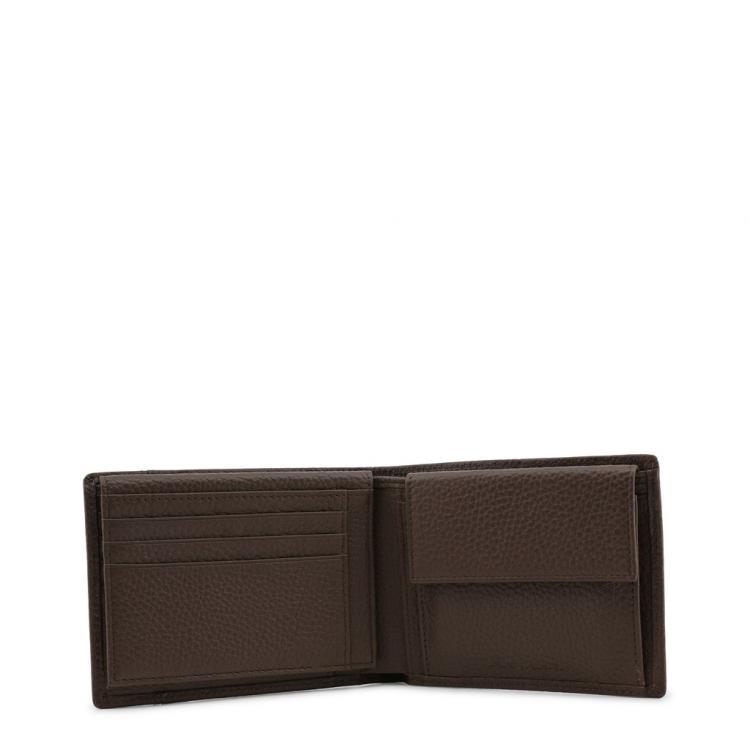 مملوكة مسبقًا محفظة بيكوادرو طية مزدوجة جلد حُبيبي بنية