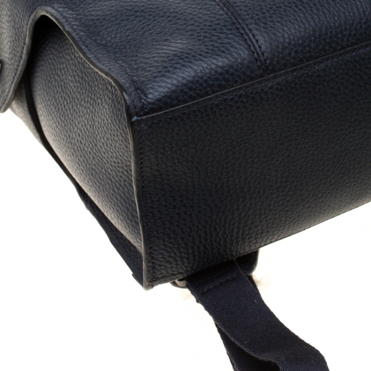 مملوكة مسبقًا Piquadro Navy Blue Leather Backpack