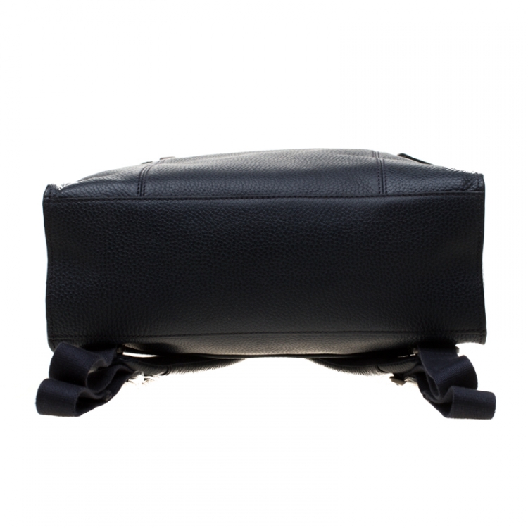 مملوكة مسبقًا Piquadro Navy Blue Leather Backpack