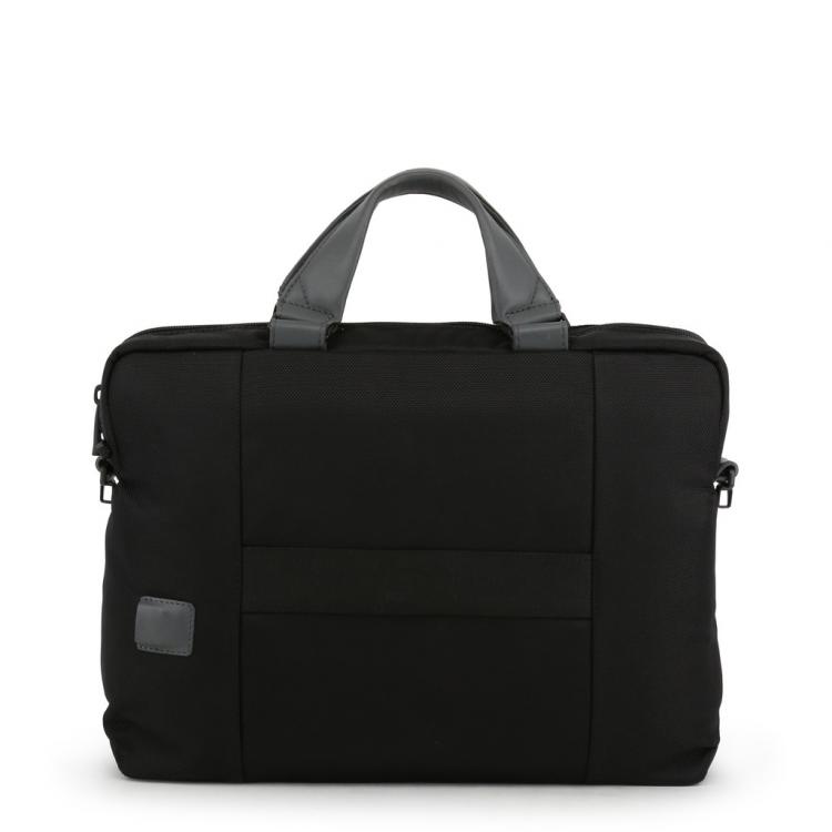 مملوكة مسبقًا Piquadro Black Fabric and Leather Briefcase 
