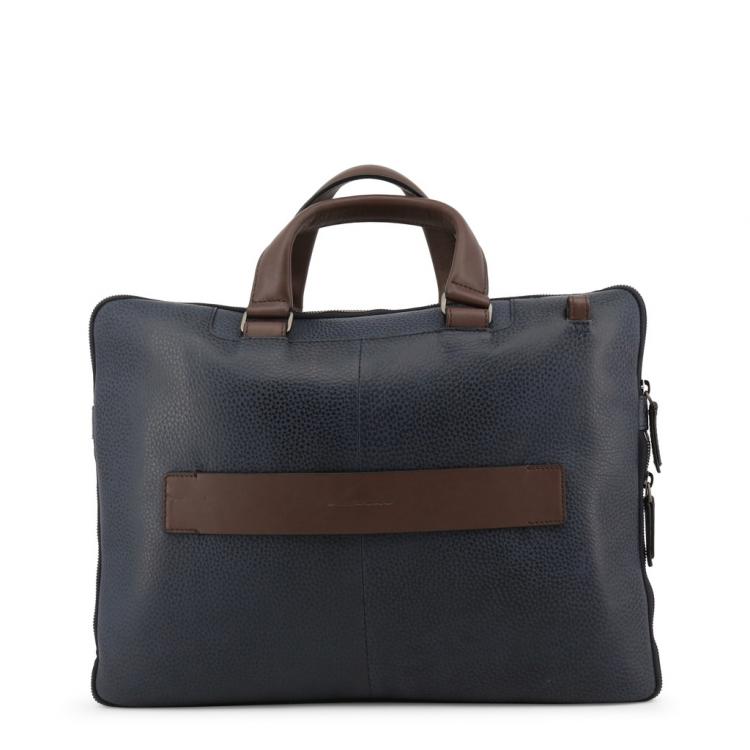 Pre Owned Piquadro Two Tone Leather Briefcase