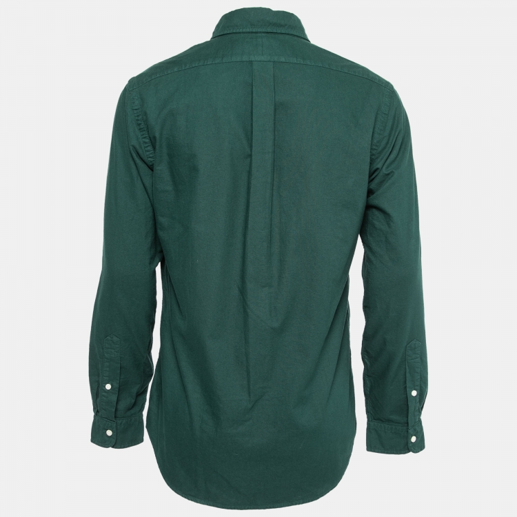 Pre Owned Polo Ralph Lauren Green Cotton Button Down Shirt M