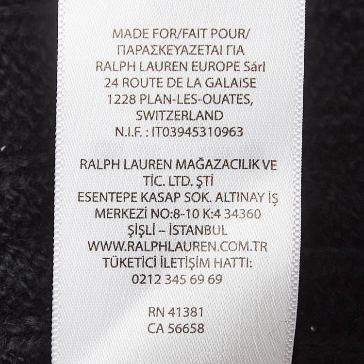 Pre Owned Polo Ralph Lauren Black Patterned Cotton Knit Sweater S