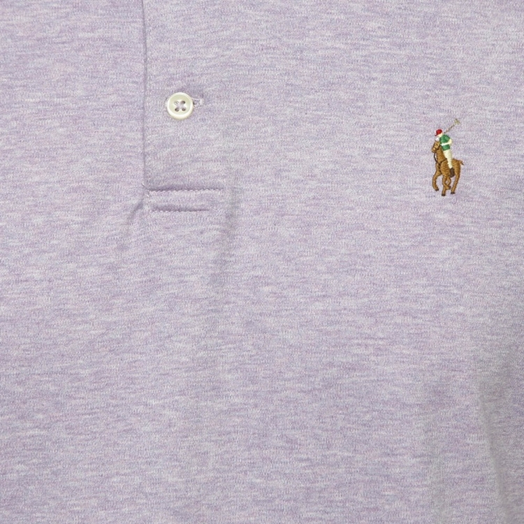 Pre Owned Polo Ralph Lauren Light Purple Cotton Jersey Polo T-Shirt L