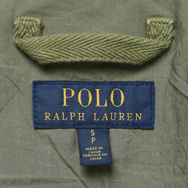 Pre Owned Polo Ralph Lauren Green Applique Cotton Field Jacket S