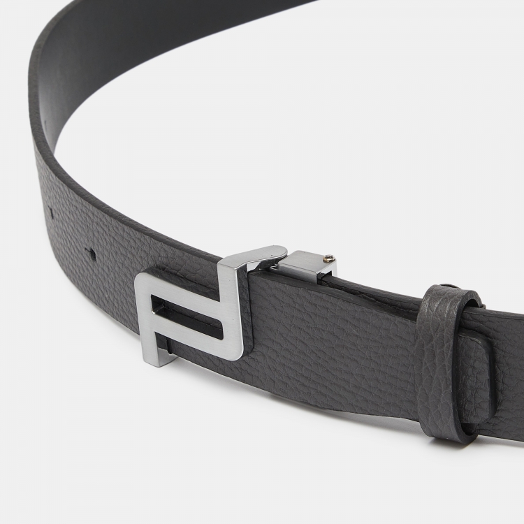 Pre Owned Porsche Design Black Leather Buckle Belt 105CM