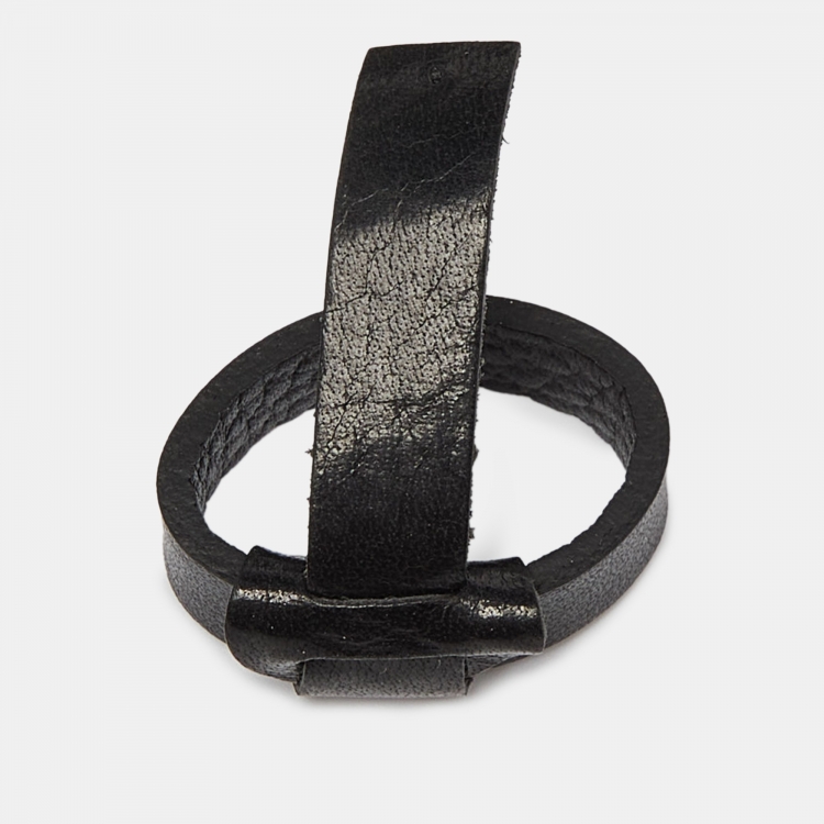 Pre Owned Porsche Design Black Leather Buckle Belt 105CM