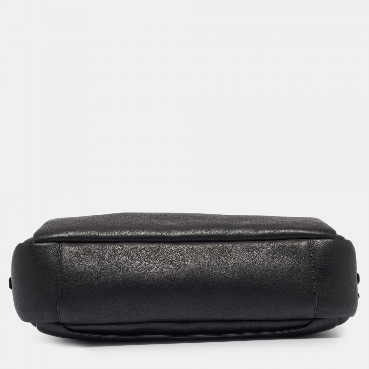 Pre Owned Porsche Design Black Leather Roadster Briefcase