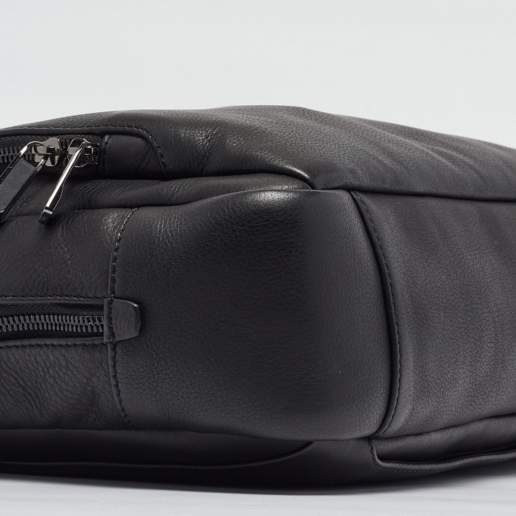 Pre Owned Porsche Design Black Leather Roadster Briefcase