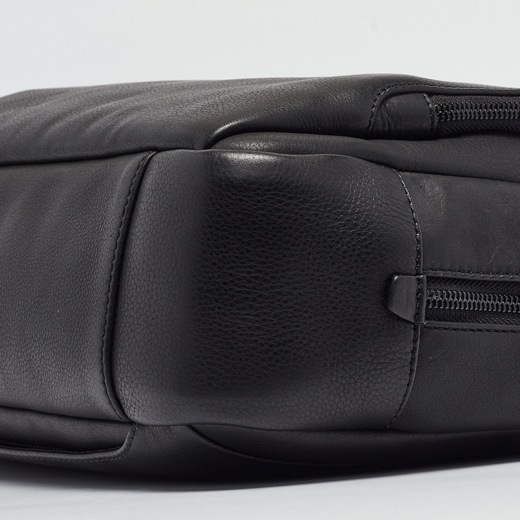 Pre Owned Porsche Design Black Leather Roadster Briefcase