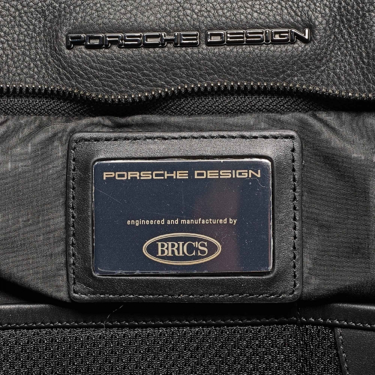 Pre Owned Porsche Design Black Leather Roadster Briefcase