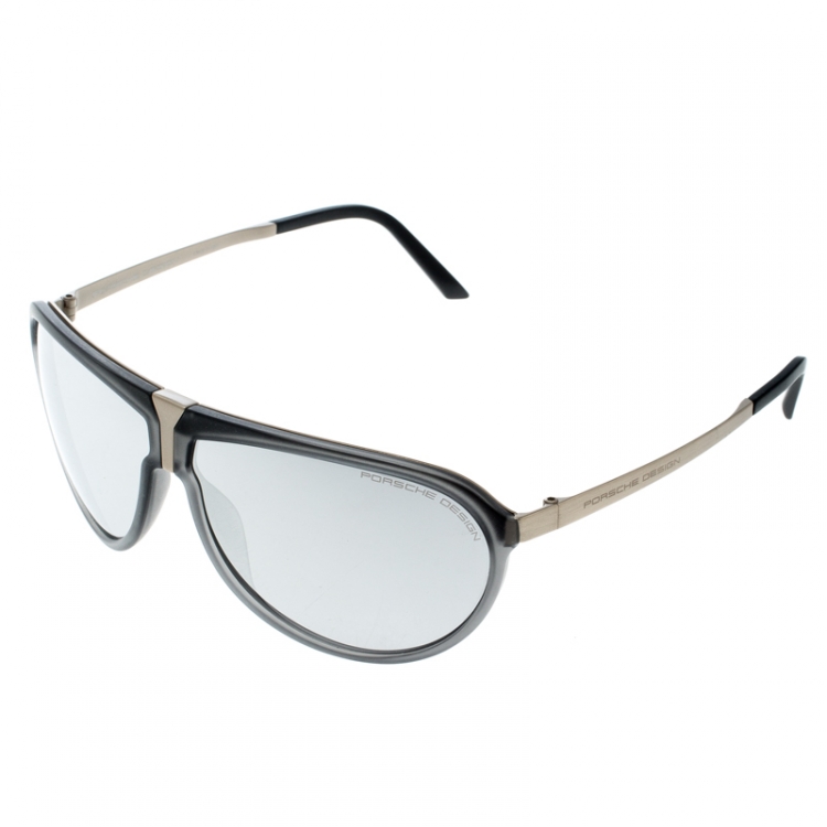 Pre Owned Porsche Design Grey/Silver P86BF Aviator Sunglasses 