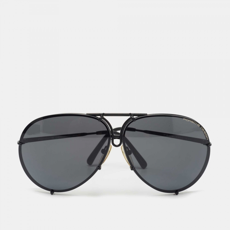Pre Owned Porsche Design Black P8478 Aviator Sunglasses