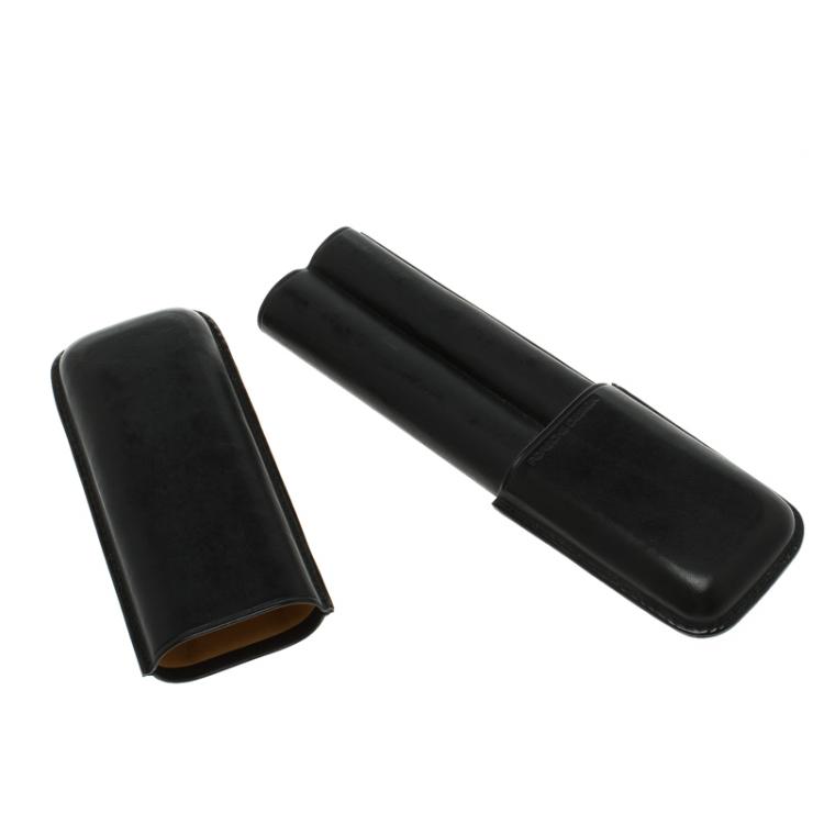 Pre Owned Porsche Design Black Leather Cigar Case