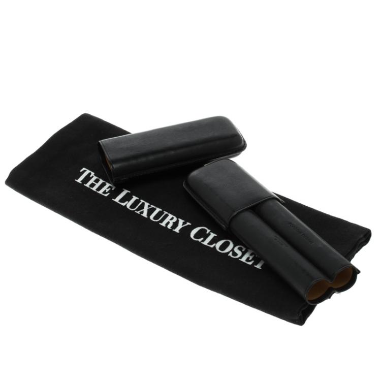 Pre Owned Porsche Design Black Leather Cigar Case