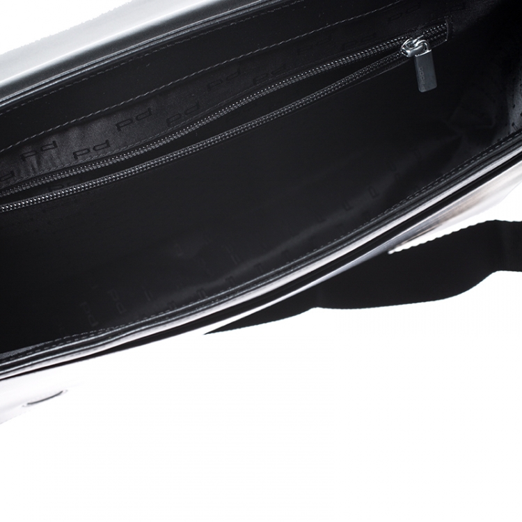 Pre Owned Porsche Design Black Leather Cervo 2.0 Laptop Messenger Bag