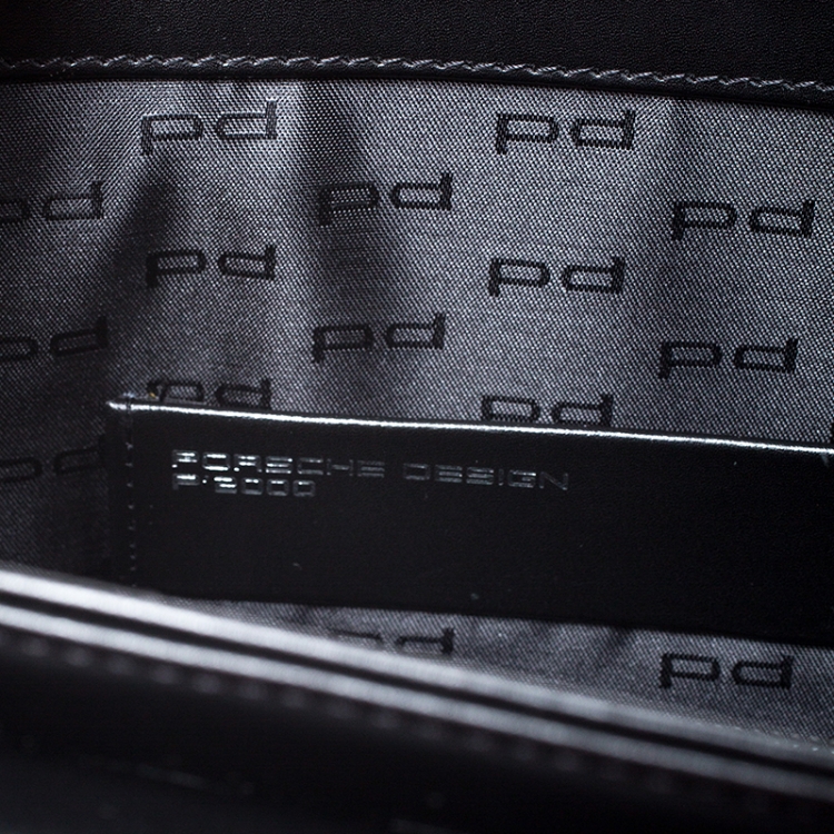 Pre Owned Porsche Design Black Leather Cervo 2.0 Laptop Messenger Bag