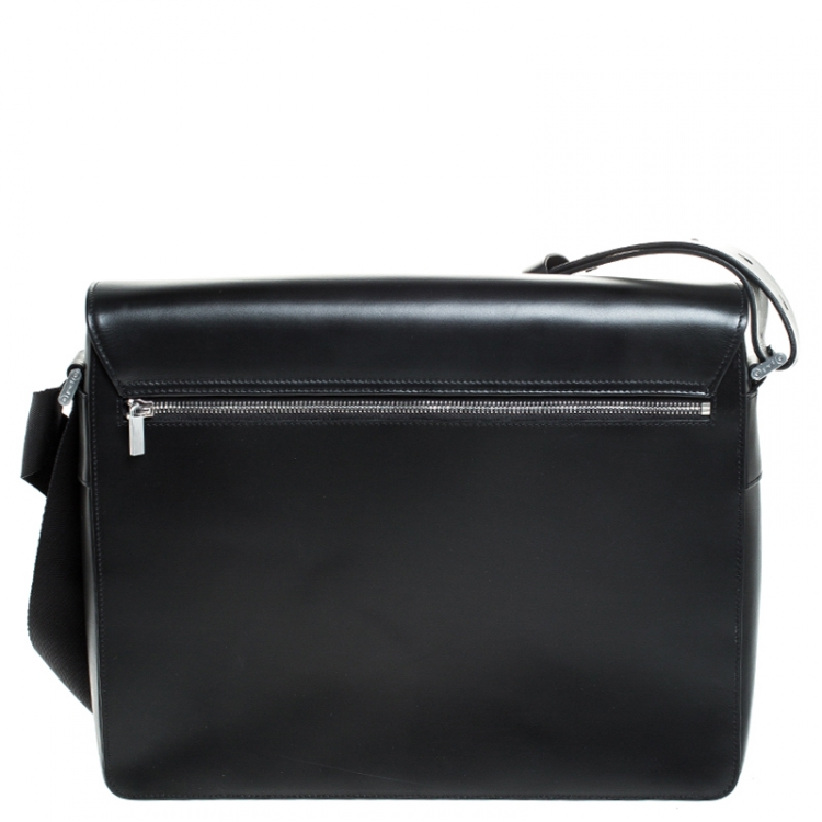 Pre Owned Porche Design Black Leather Messenger Bag