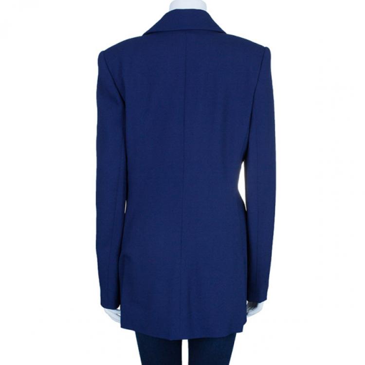 Pre Owned Prabal Gurung Navy Tuxedo Wrap Jacket L