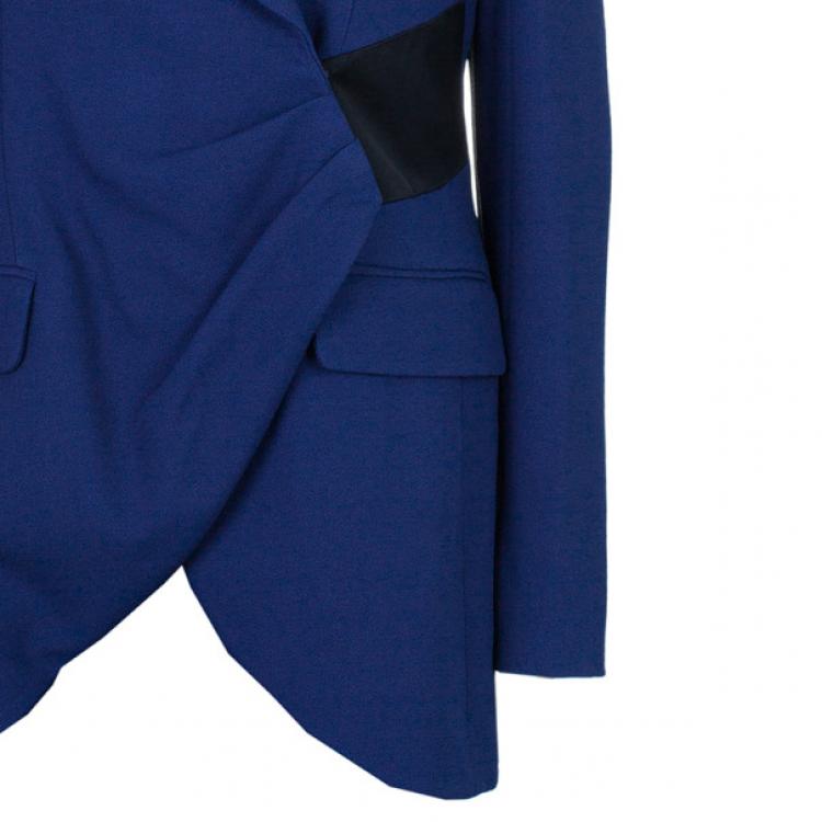 Pre Owned Prabal Gurung Navy Tuxedo Wrap Jacket L