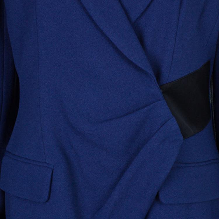 Pre Owned Prabal Gurung Navy Tuxedo Wrap Jacket L