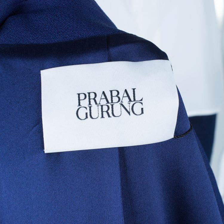 Pre Owned Prabal Gurung Navy Tuxedo Wrap Jacket L
