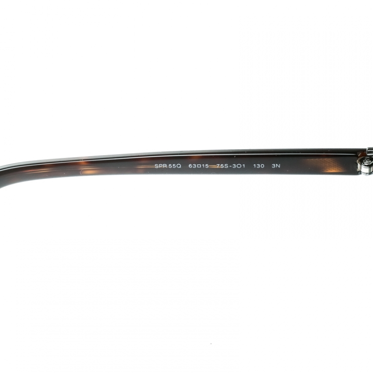 Pre Owned Prada Grey SPR 55Q Rectangle Aviator Sunglasses