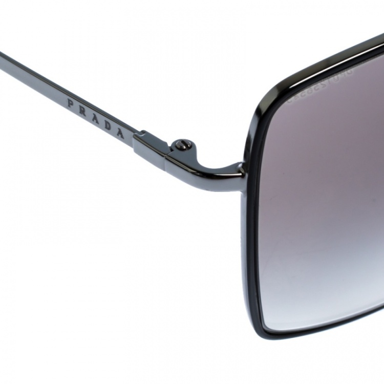 Pre Owned Prada Black Gradient SPR57S Square Sunglasses