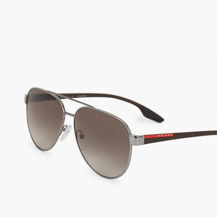 Pre Owned Prada Black Aviator Sunglasses