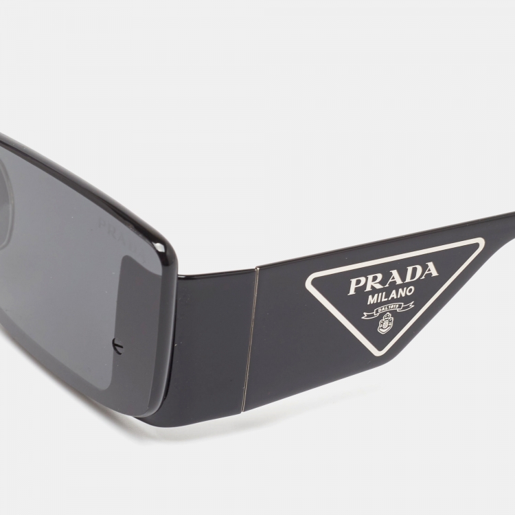 Pre Owned Prada Black SPR 59Z Runaway Shield Sunglasses