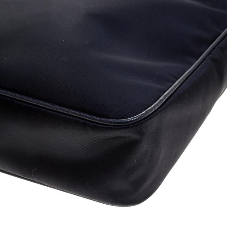 Pre Owned Prada Navy Blue Nylon Messenger Bag