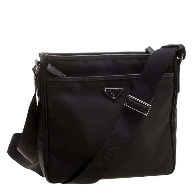 Pre Owned Prada Black Nylon Messenger Bag