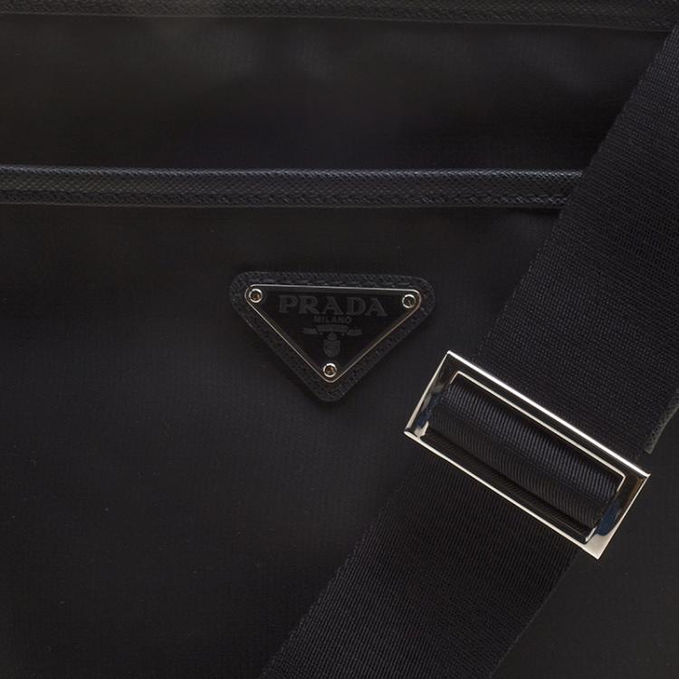 Pre Owned Prada Black Nylon Messenger Bag