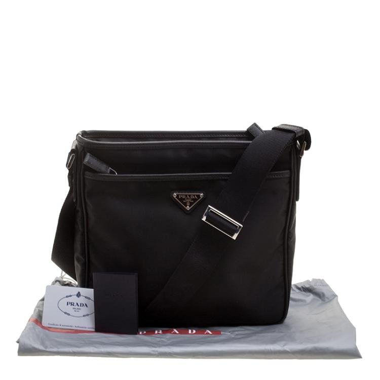 Pre Owned Prada Black Nylon Messenger Bag