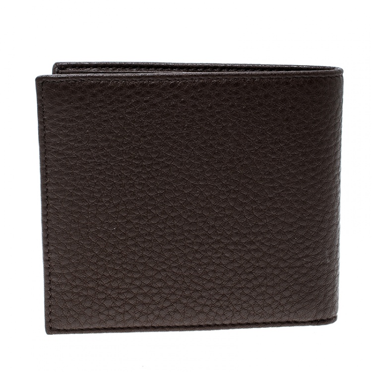 Pre Owned Prada Brown Leather Bifold Wallet