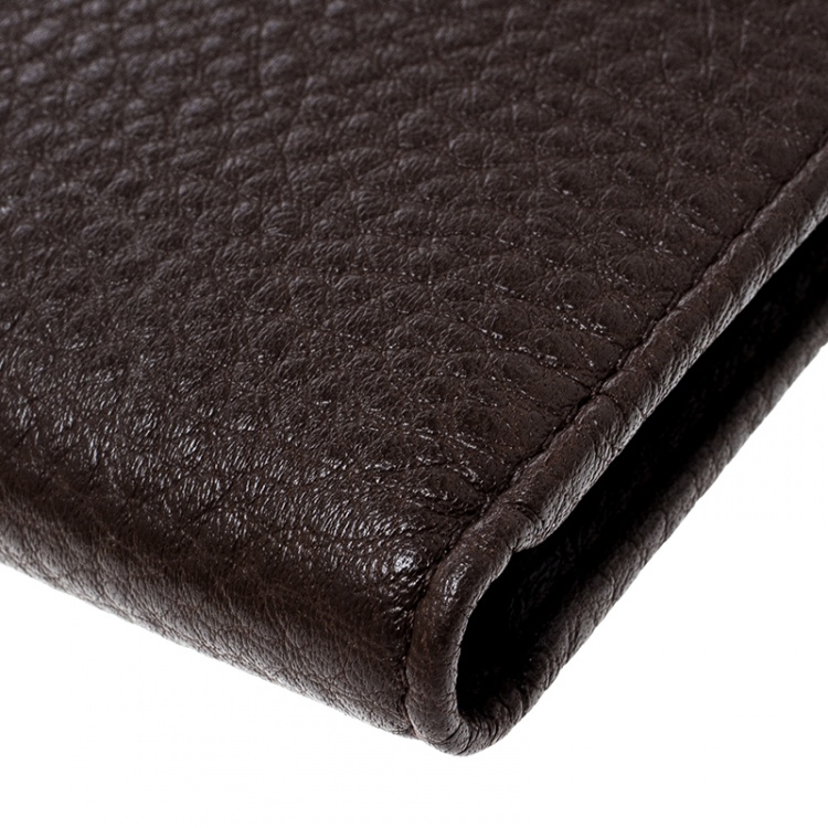 Pre Owned Prada Brown Leather Bifold Wallet