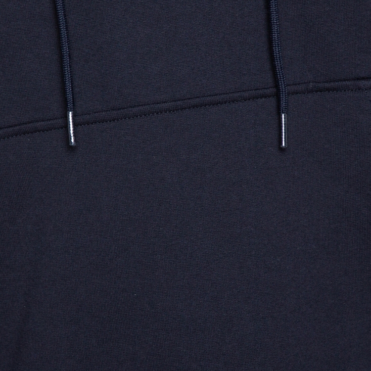 Pre Owned Prada Navy Blue Cotton Hooded Sweatshirt S