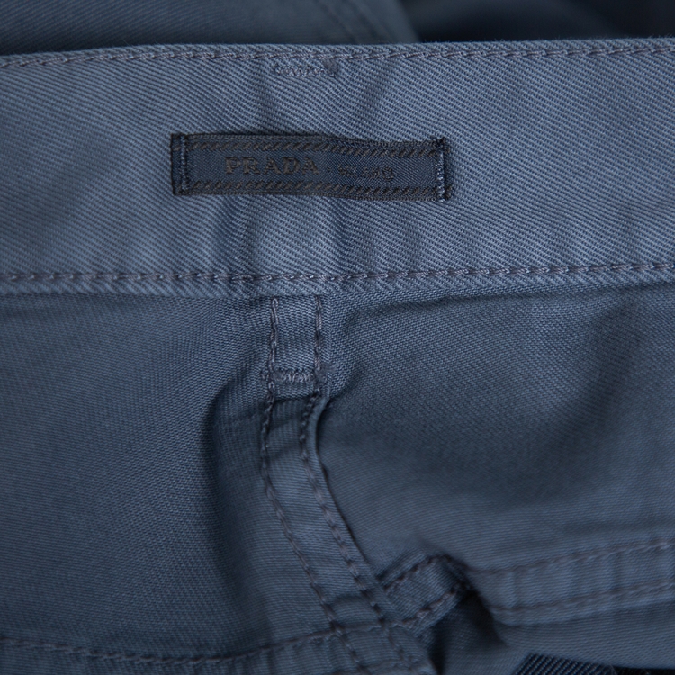 Pre Owned Prada Grey Drill Trousers M
