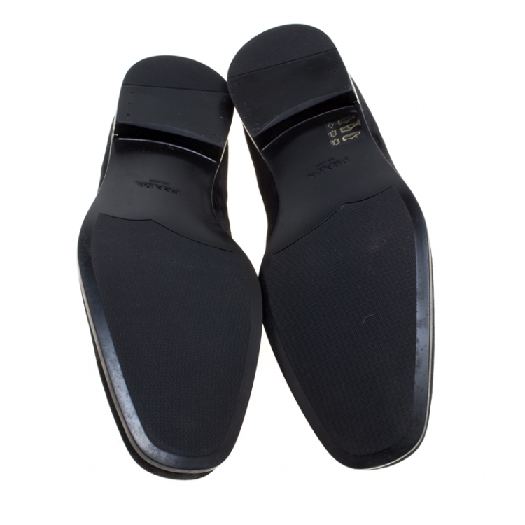 Pre Owned Prada Black Suede Lace Up Derby Size 42.5