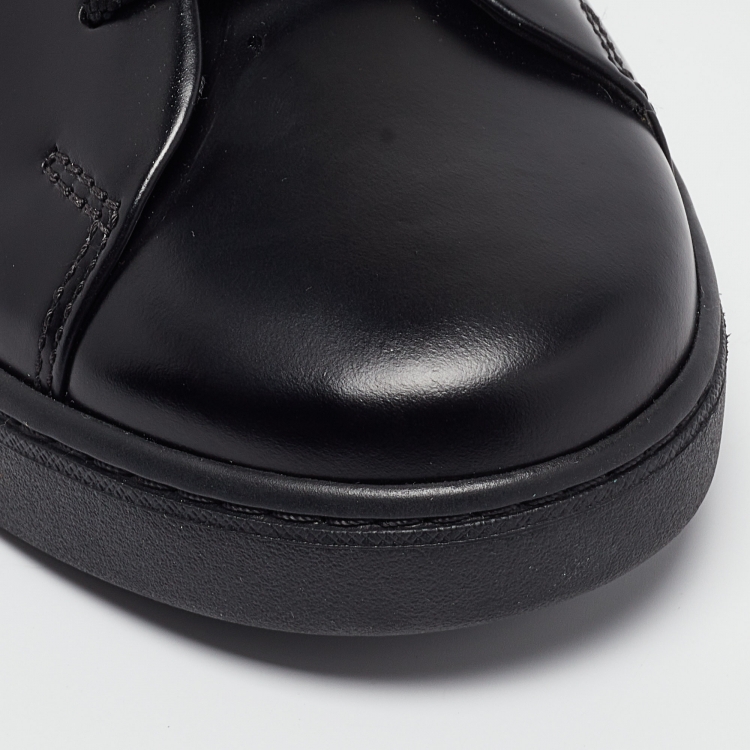 Pre Owned Prada Black Brushed Leather Low Top Sneakers Size 42