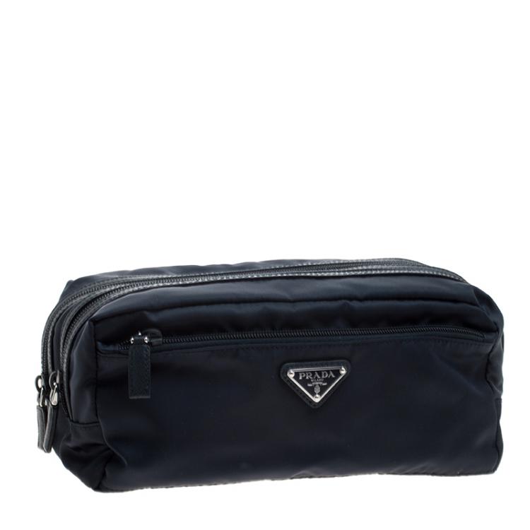 Pre Owned Prada Navy Blue Nylon Pouch